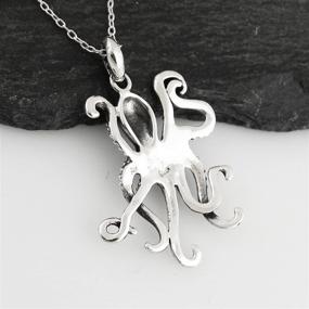 img 1 attached to 🐙 SEO-Optimized Sterling Silver Octopus Pendant Necklace - 18" Cable Chain by FashionJunkie4Life