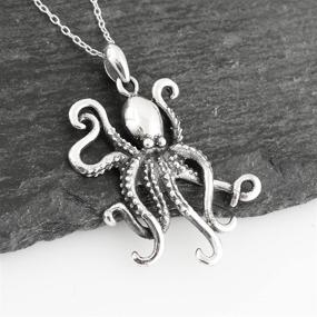 img 2 attached to 🐙 SEO-Optimized Sterling Silver Octopus Pendant Necklace - 18" Cable Chain by FashionJunkie4Life