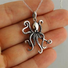 img 3 attached to 🐙 SEO-Optimized Sterling Silver Octopus Pendant Necklace - 18" Cable Chain by FashionJunkie4Life