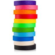 🌈 craftzilla colored masking tape - vibrant rainbow teacher tape - 11 extra large rolls - 1,980 feet x 1 inch - perfect for art, lab, labeling & classroom decorations logo