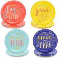 multicolored birthday party paper plates logo