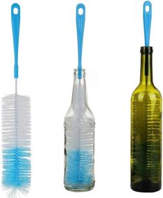 img 4 attached to 🧴 Long Bottle Cleaning Brush Pack - Ideal for Narrow Neck Beer, Wine, Hydroflask, Thermos, S’Well, Pitcher, Brewing Bottles - 16 Inches