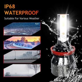 img 3 attached to 💡 Inorising H11 Headlight Bulb - Upgrade Your Lighting with 9600 Lumens 6000K Cool White, IP68 Waterproof Design (H11)