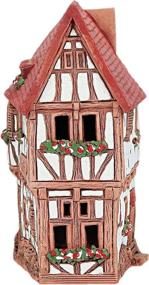 img 2 attached to 🏰 Midene Ceramic Tealight Candle Holder & Cone Incense Burner: Historic House Replica in Bernkastel-Kues, Germany - Home Decor and Collectible Miniature