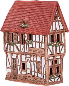 img 4 attached to 🏰 Midene Ceramic Tealight Candle Holder & Cone Incense Burner: Historic House Replica in Bernkastel-Kues, Germany - Home Decor and Collectible Miniature