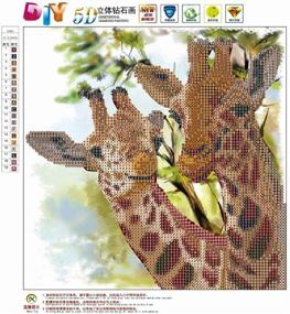 img 2 attached to 🖼️ Enhance Your Walls with AIRDEA DIY 5D Diamond Painting Kit - Crystal Drill Two Giraffes Rhinestone Embroidery Cross Stitch Craft Canvas 11.8x11.8 inch