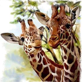 img 4 attached to 🖼️ Enhance Your Walls with AIRDEA DIY 5D Diamond Painting Kit - Crystal Drill Two Giraffes Rhinestone Embroidery Cross Stitch Craft Canvas 11.8x11.8 inch