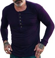 ebifin sleeve cotton henley workout men's clothing in shirts logo