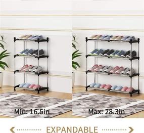 img 2 attached to DUSASA 4-Tier Expandable Shoe Rack Organizer: Versatile, Adjustable, Stackable Metal Iron Shoe Shelf for Your Closet or Entryway