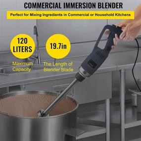 img 2 attached to VBENLEM Commercial Immersion Blender 500W Power, Handheld Mixer with 19.7-Inch 304 Stainless Steel Removable Shaft, Electric Stick Blender - Variable Speed 4000-16000RPM