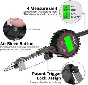 img 2 attached to 🚗 Двойной цилиндр насоса для накачивания шин INCLAKE - Цифровой манометр с блокировкой спускового крючка - 12V цифровой компрессор + светодиодные фонари и шланг длиной 9 футов - 120 PSI для внедорожных грузовиков, внедорожников и велосипедов