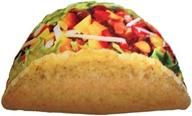 🌮 iscream snack shack realistic taco shaped microbead accent pillow, 20"x12 logo