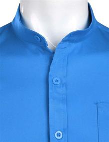 img 2 attached to ZEROYAA Banded Collar Sleeve Casual Men's Clothing in Shirts