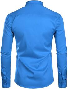 img 3 attached to ZEROYAA Banded Collar Sleeve Casual Men's Clothing in Shirts