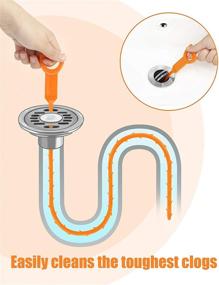 img 2 attached to 💇 The Ultimate Hair Drain Cleaning Kit - Oanie 25 Inch Drain Clog Remover (4PCS) & 20 Inch Hair Drain Cleaner (2PCS) for Kitchen Sink, Shower, Bath Tub, Bathroom - Hair Catcher Shower Drain Tool and Auger Hair Cleaning Tool