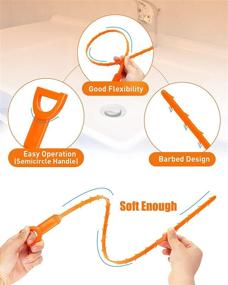 img 3 attached to 💇 The Ultimate Hair Drain Cleaning Kit - Oanie 25 Inch Drain Clog Remover (4PCS) & 20 Inch Hair Drain Cleaner (2PCS) for Kitchen Sink, Shower, Bath Tub, Bathroom - Hair Catcher Shower Drain Tool and Auger Hair Cleaning Tool