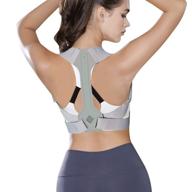 adjustable posture corrector for women and men - upper back brace for clavicle chest support, neck, back and shoulder straight - size s 27-32 inch логотип