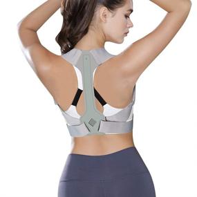 img 4 attached to Adjustable Posture Corrector for Women and Men - Upper Back Brace for Clavicle Chest Support, Neck, Back and Shoulder Straight - Size S 27-32 Inch