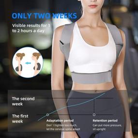 img 3 attached to Adjustable Posture Corrector for Women and Men - Upper Back Brace for Clavicle Chest Support, Neck, Back and Shoulder Straight - Size S 27-32 Inch