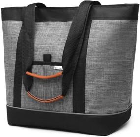 img 4 attached to 🛍️ Large Insulated Cooler Bag Gray: Keep Food Hot or Cold with Thermal Foam Insulation - Perfect for Grocery Shopping, Food Delivery, Travel, Picnics, and More!