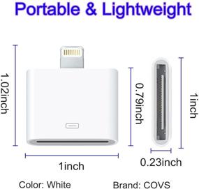 img 2 attached to Преобразователь COVS Lightning к 30-контактному адаптеру: Быстрая зарядка синхронизационного соединителя, совместимый с iPhone 12 11 X 8 7 6P 5S 4S 4 3 3G/iPad/iPod (белый)