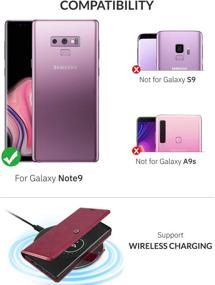 img 2 attached to KILINO Galaxy Note 9 Wallet Case [S-Pen Fully Compatible] [RFID Blocking] [PU Leather] [Shock-Absorbent Bumper] [Soft TPU] [Card Slots] [Kickstand] Flip Folio Cover For Samsung Galaxy Note9 (Burgundy)