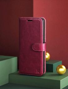 img 3 attached to KILINO Galaxy Note 9 Wallet Case [S-Pen Fully Compatible] [RFID Blocking] [PU Leather] [Shock-Absorbent Bumper] [Soft TPU] [Card Slots] [Kickstand] Flip Folio Cover For Samsung Galaxy Note9 (Burgundy)