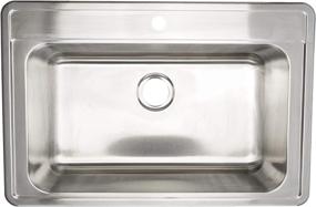 img 3 attached to 🚰 ZUHNE Drop-In Stainless Steel Sink (33x22 Single Bowl) for Kitchen, Bar, and RV Use