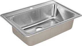 img 4 attached to 🚰 ZUHNE Drop-In Stainless Steel Sink (33x22 Single Bowl) for Kitchen, Bar, and RV Use