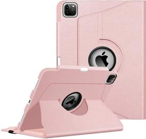 img 4 attached to 🌹 Fintie Rose Gold iPad Pro 11 inch Case: 360° Rotating Stand, Pencil Holder, Auto Sleep/Wake, 2021 & 2020 Generations