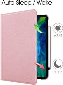 img 2 attached to 🌹 Fintie Rose Gold iPad Pro 11 inch Case: 360° Rotating Stand, Pencil Holder, Auto Sleep/Wake, 2021 & 2020 Generations