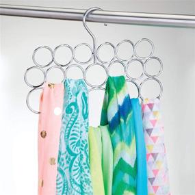 img 2 attached to Ideal Closet Organization Solution: iDesign Axis Metal Loop Scarf Hanger with 18 Loops for Scarves, Ties, Shawls, Belts, and More!