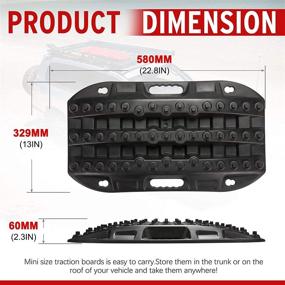 img 3 attached to 🚜 BUNKER INDUST Дорожные Планки для Внедорожников: 2 шт. Тракшены для оттаивания 4X4 Джип в грязи, песке и снегу - Черный инструмент для улучшения сцепления с дорогой