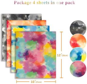 img 3 attached to 🌈 Tintnut Tie-Dye Heat Transfer Vinyl: Colorful Watercolor Rainbow Multicolor HTV Sheets for DIY T-Shirts, Hats, and Clothing - Set of 4 Sheets, 12x10 Inch Iron-On!