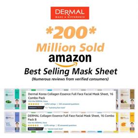 img 3 attached to 🌸 DERMAL 24 Combo 2 Pack Collagen Essence Full Face Facial Mask Sheet - The Ultimate Supreme Collection for All Skin Types and Concerns. Nature-made Korean Face Mask for Everyday Skin Condition Care