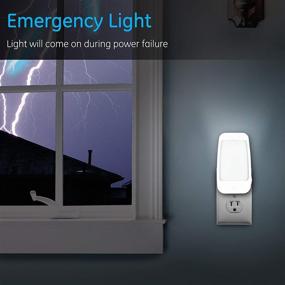 img 2 attached to 💡 GE 4-in-1 Power Failure LED Night Light: Portable Flashlight & Dusk-to-Dawn Sensor, Ideal for Storms, Outages, Emergencies - Blackout, Hurricane, Tornado Ready - White, 29679 (1 Pack)