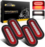 partsam 4pcs 6.3 inch oval led trailer taillights kit: stop brake, running, backup & reverse lights for rvs and trucks logo