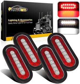 img 4 attached to Partsam 4Pcs 6.3 Inch Oval LED Trailer Taillights Kit: Stop Brake, Running, Backup & Reverse Lights for RVs and Trucks