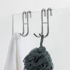 img 4 attached to 🚿 Sleek Silver Simtive Shower Door Hooks: Convenient 2-Pack for Frameless Glass Doors