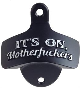 img 3 attached to Black Wall Mount Beer Bottle Opener - It's On Motherf*ckers! - Durable Metal Bar Drink Mount with Great Design - Smooth Classic and Heavy Duty - Perfect Gift