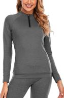 🧥 thermal fleece quarter-zip pullover jacket for women - slim fit yoga workout sweatshirt for outdoor running and athletics logo