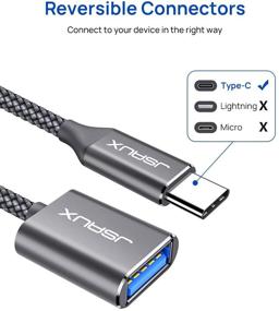 img 2 attached to JSAUX адаптер USB Type C к USB [2 шт.], USB-C мужской к USB 3.0 женский кабель OTG для MacBook Pro/Air 2019 2018 2017, Samsung Galaxy S20 S20+ Ultra Note 10 S9 S8 - совместим с Thunderbolt3