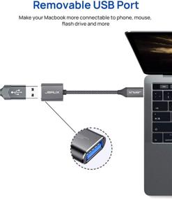 img 1 attached to JSAUX адаптер USB Type C к USB [2 шт.], USB-C мужской к USB 3.0 женский кабель OTG для MacBook Pro/Air 2019 2018 2017, Samsung Galaxy S20 S20+ Ultra Note 10 S9 S8 - совместим с Thunderbolt3