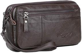 img 3 attached to 👜 Premium Leather Wristlet Passport Organizer: Ideal Business Men's Accessory