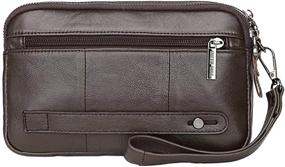 img 1 attached to 👜 Premium Leather Wristlet Passport Organizer: Ideal Business Men's Accessory