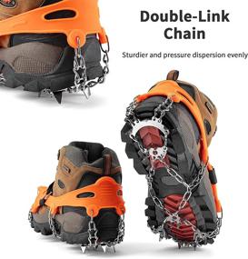 img 2 attached to 🏔️ MIRACOL Ice Cleats Crampons: 23 Spike Stainless Steel Traction Grips for Snow Shoes and Boots - Perfect for Hiking, Walking, Climbing, Fishing, Jogging, Mountaineering