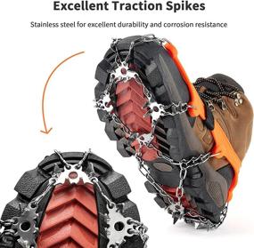 img 3 attached to 🏔️ MIRACOL Ice Cleats Crampons: 23 Spike Stainless Steel Traction Grips for Snow Shoes and Boots - Perfect for Hiking, Walking, Climbing, Fishing, Jogging, Mountaineering