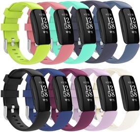 img 4 attached to 🎁 Premium 10 Pack Silicone Bands Replacement for Fitbit Inspire 2 - Huadea Compatible