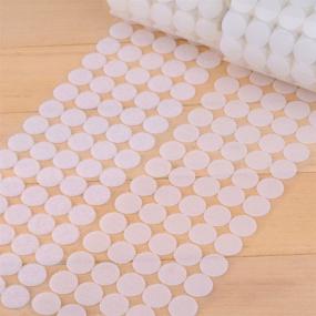 img 3 attached to 🔴 500 Pair Sets 3/4 inch 20mm Diameter White Sticky Back Coins Hook & Loop Self Adhesive Dots Tapes by Vkey