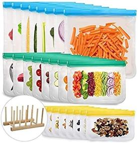 img 2 attached to 🌮 24 Pack BPA Free Reusable Food Storage Bags - Leakproof Bags for Freezer, Gallon, Sandwich, and Snacks